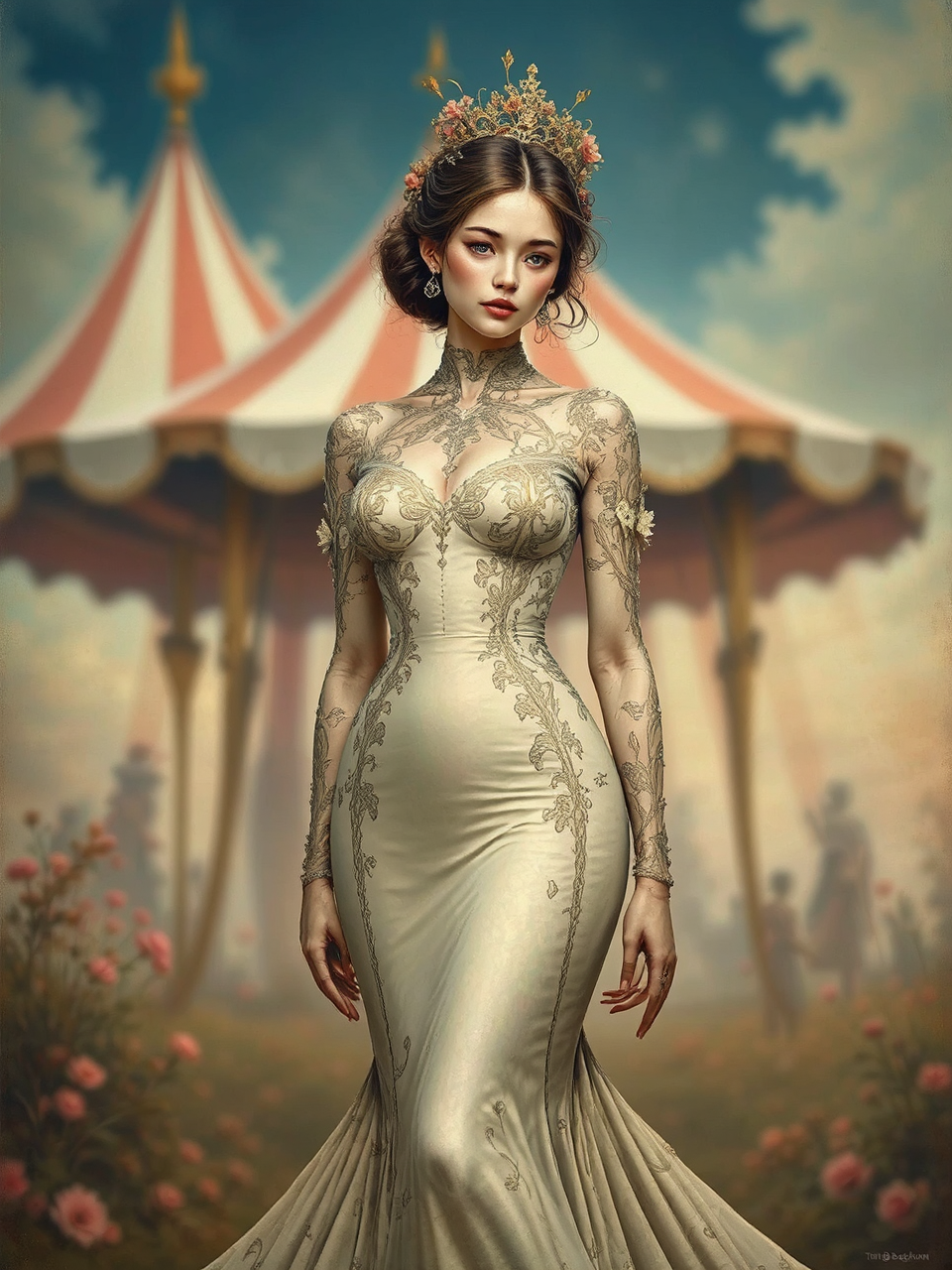 Female in elaborate carnival