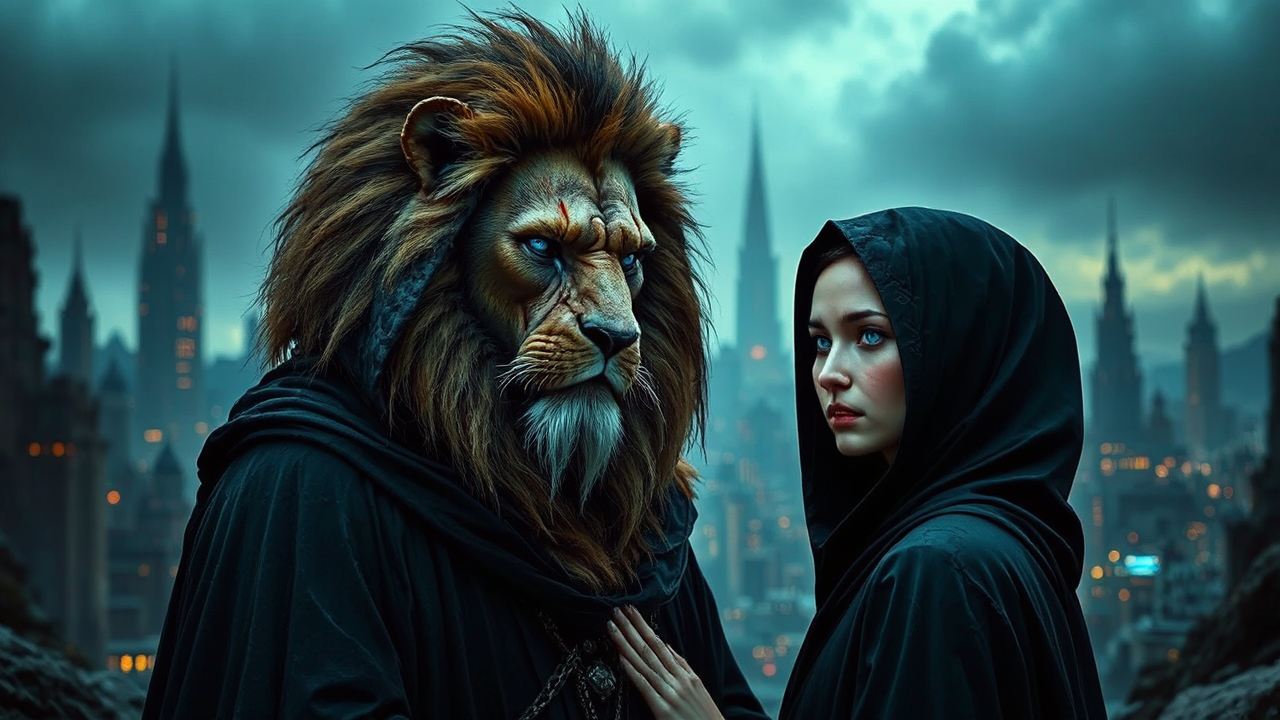 A lion-man and woman