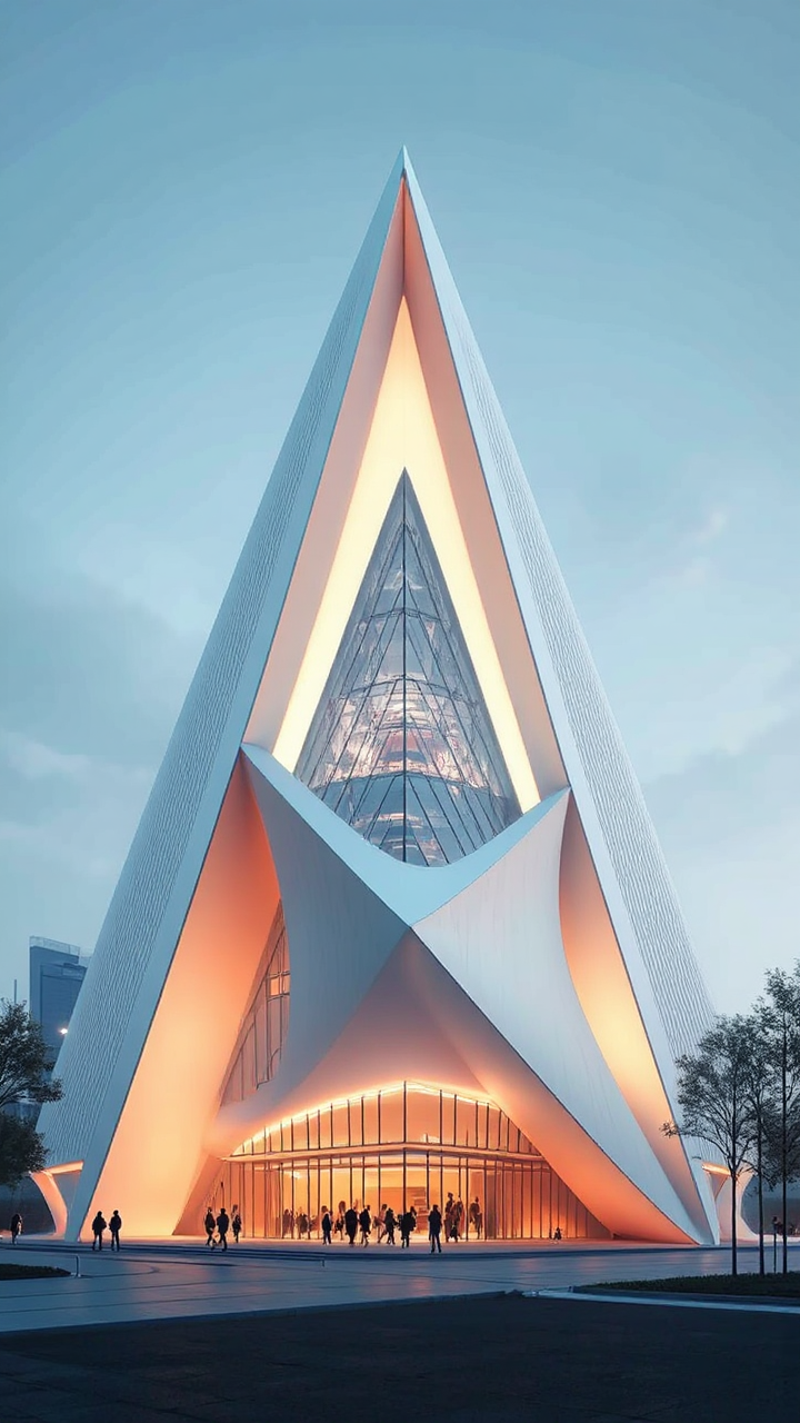 Building with large triangular