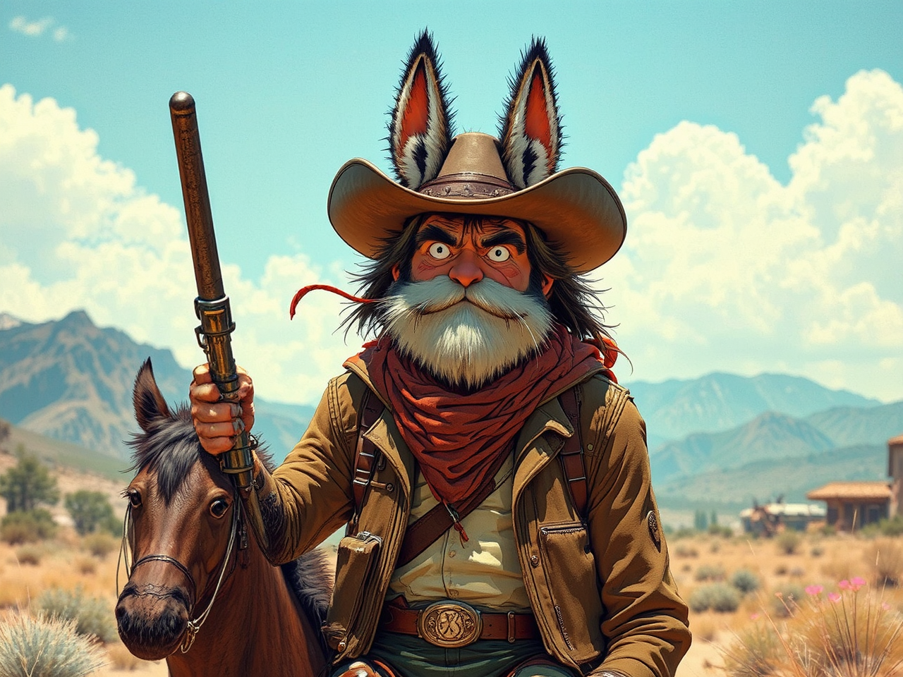 Rough-looking American in cowboy