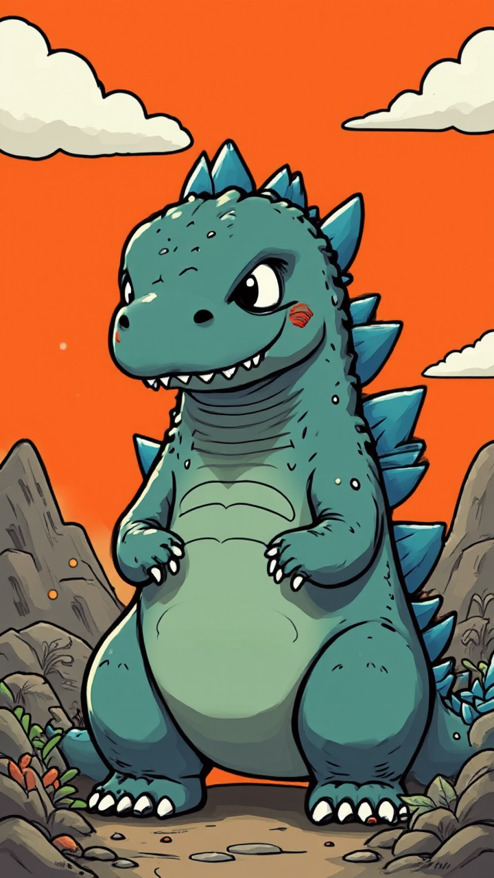 Cute, Chibi Godzilla from