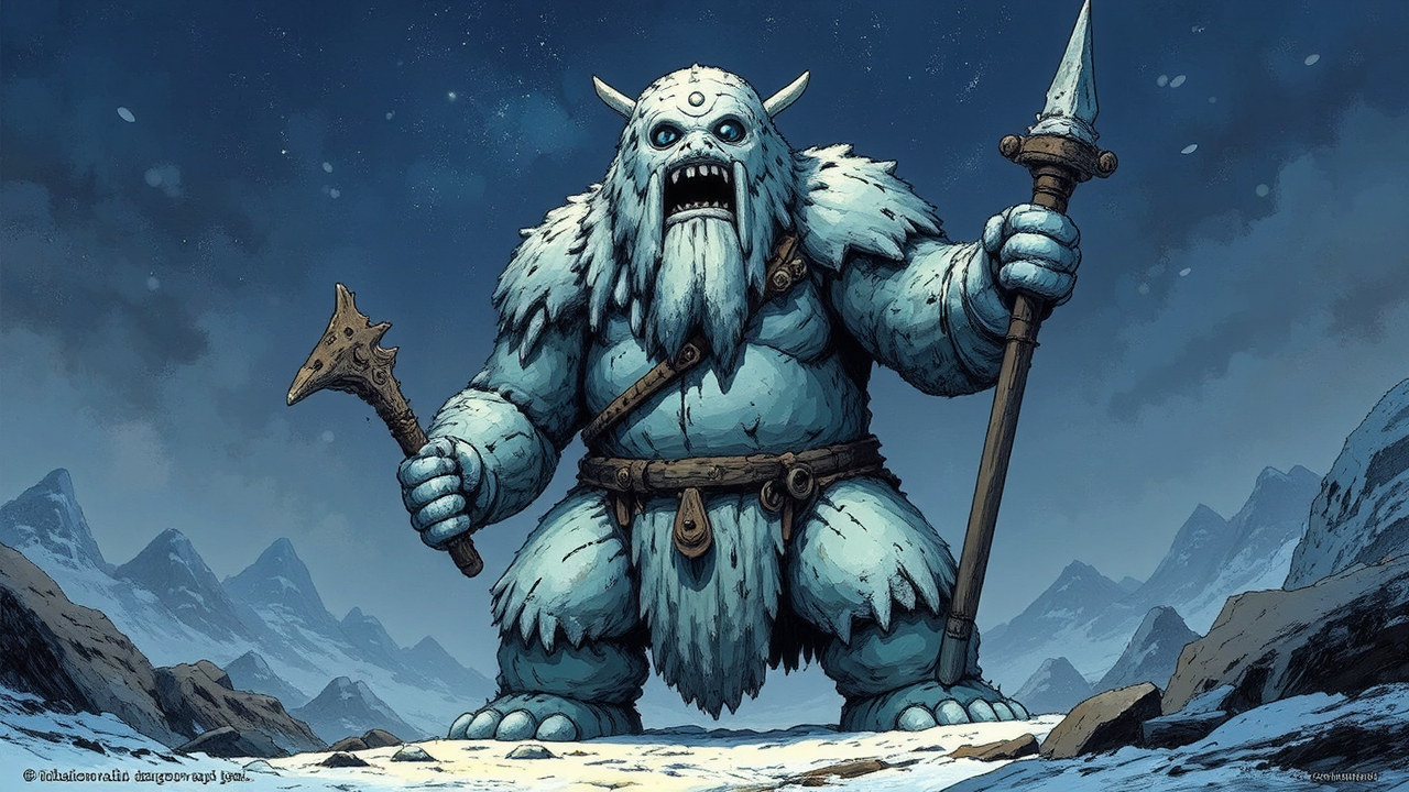 Inuit-inspired golem illustrated in