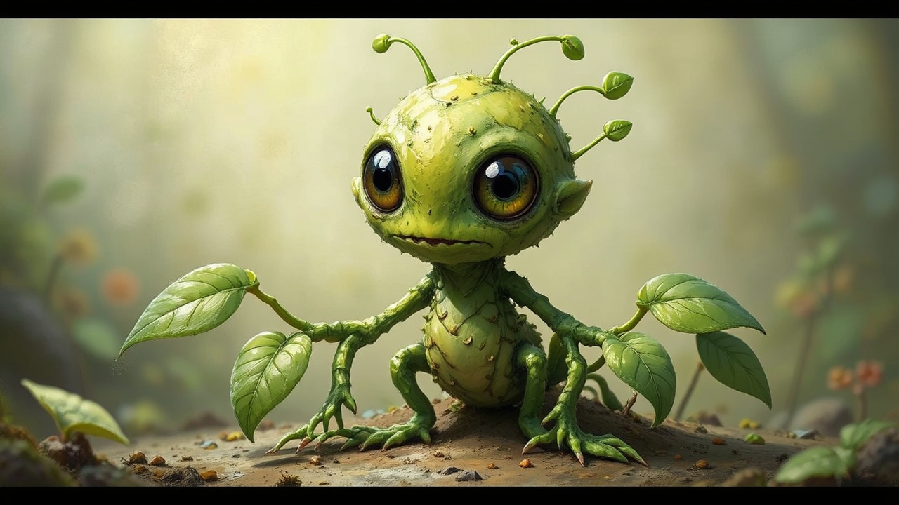 Alien plant creature with