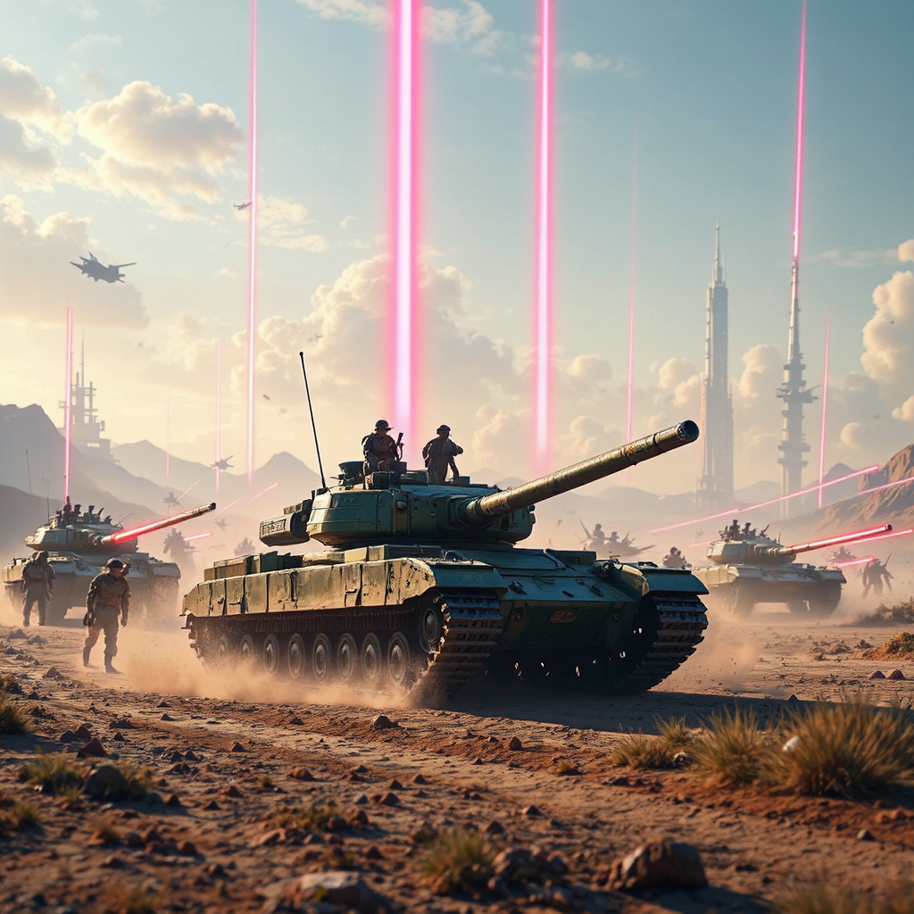 Tank battle with laser