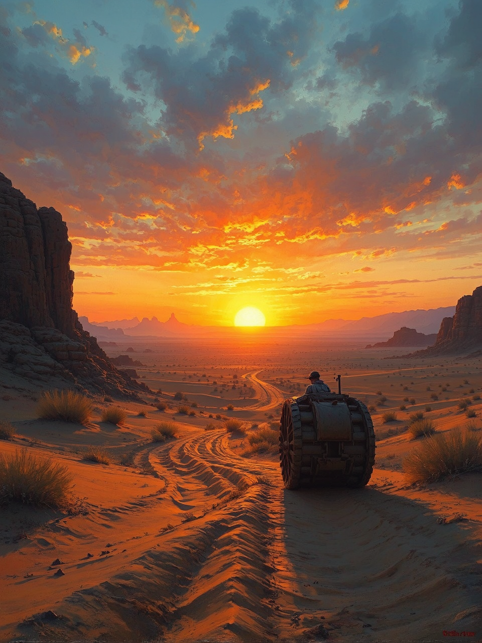 Giant wheels rolling towards