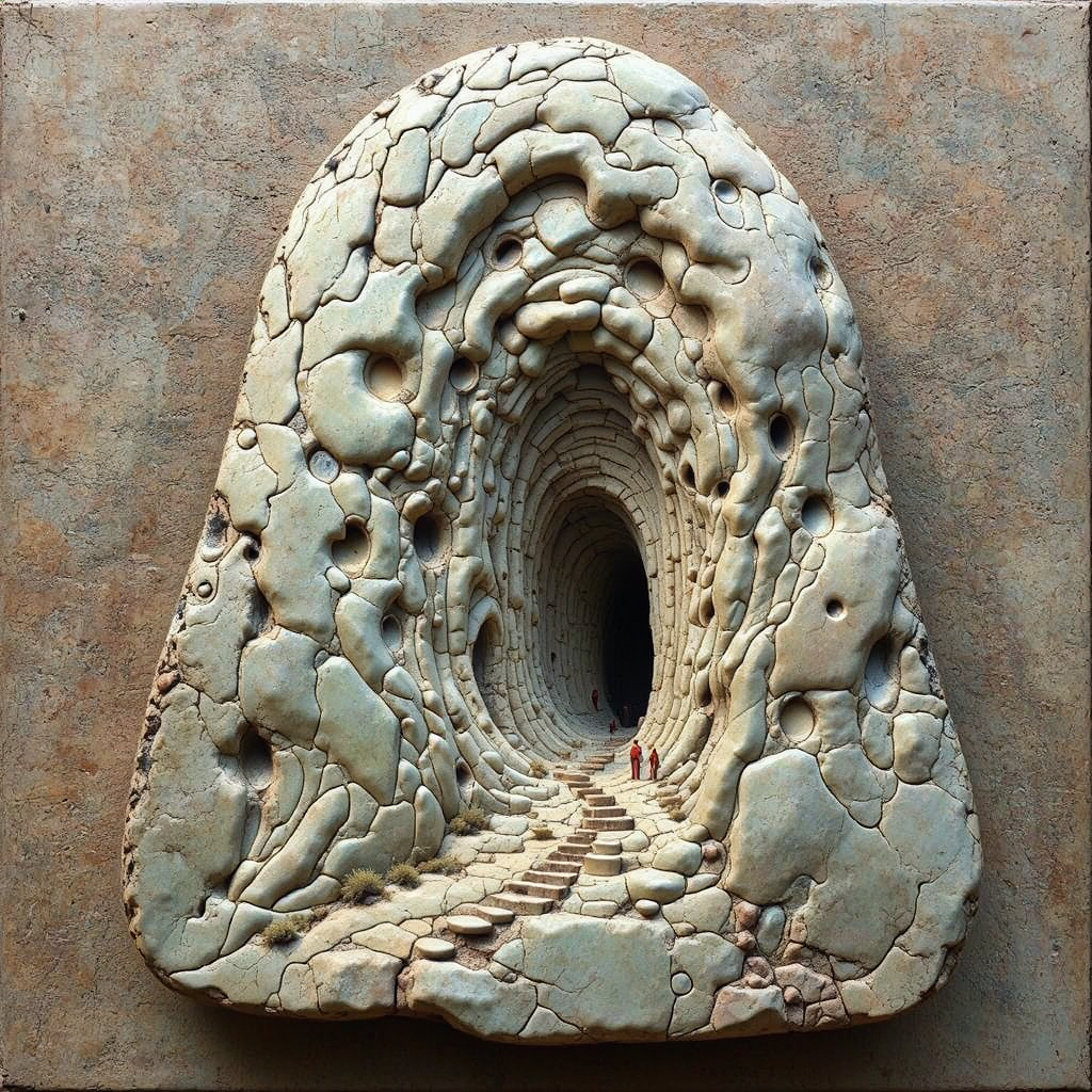Abstract painting on stone.