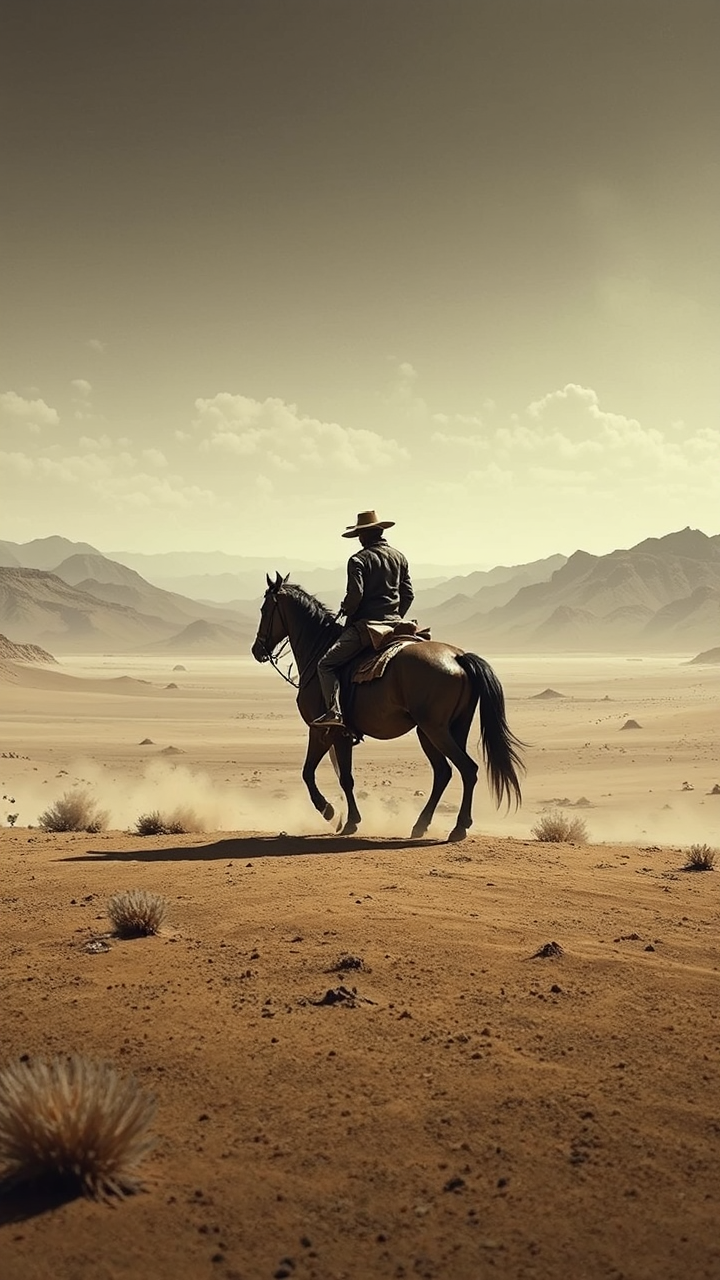 A weary cowboy rides