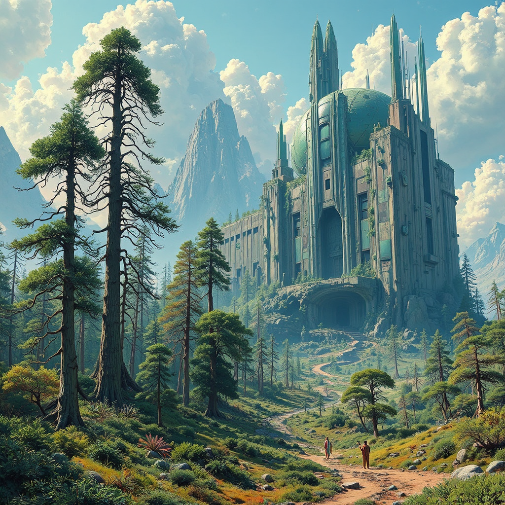 A sci-fi landscape with