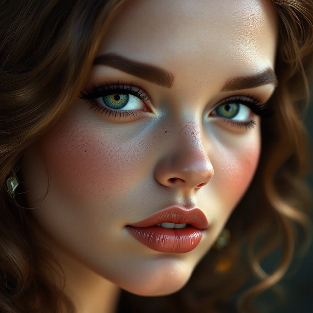 Beautiful woman close-up portrait.