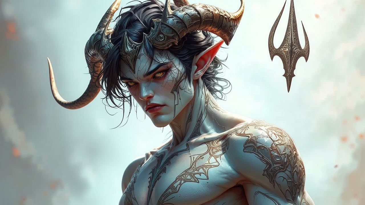 Handsome, highly detailed demon