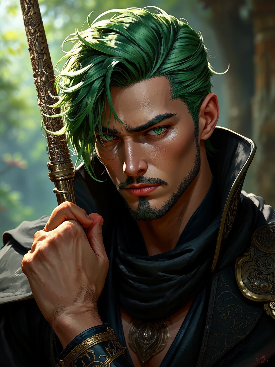 Handsome man with intricate