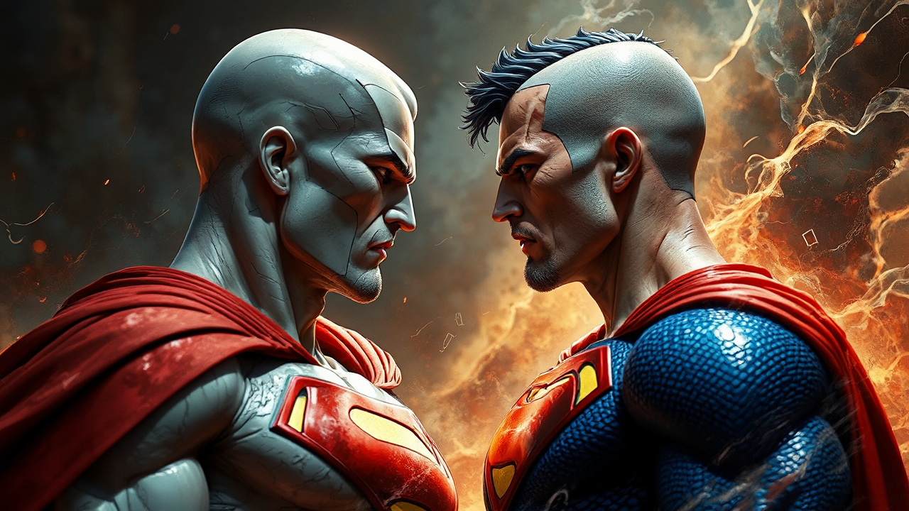 Handsome superhero characters face