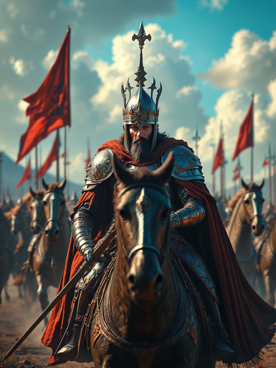 War scene with medieval