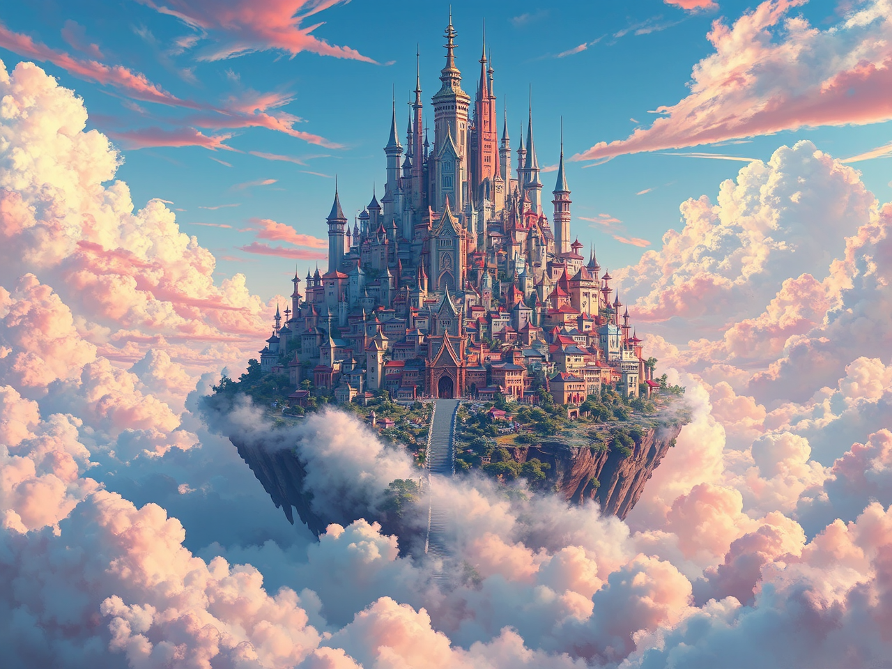 Ancient city floating on