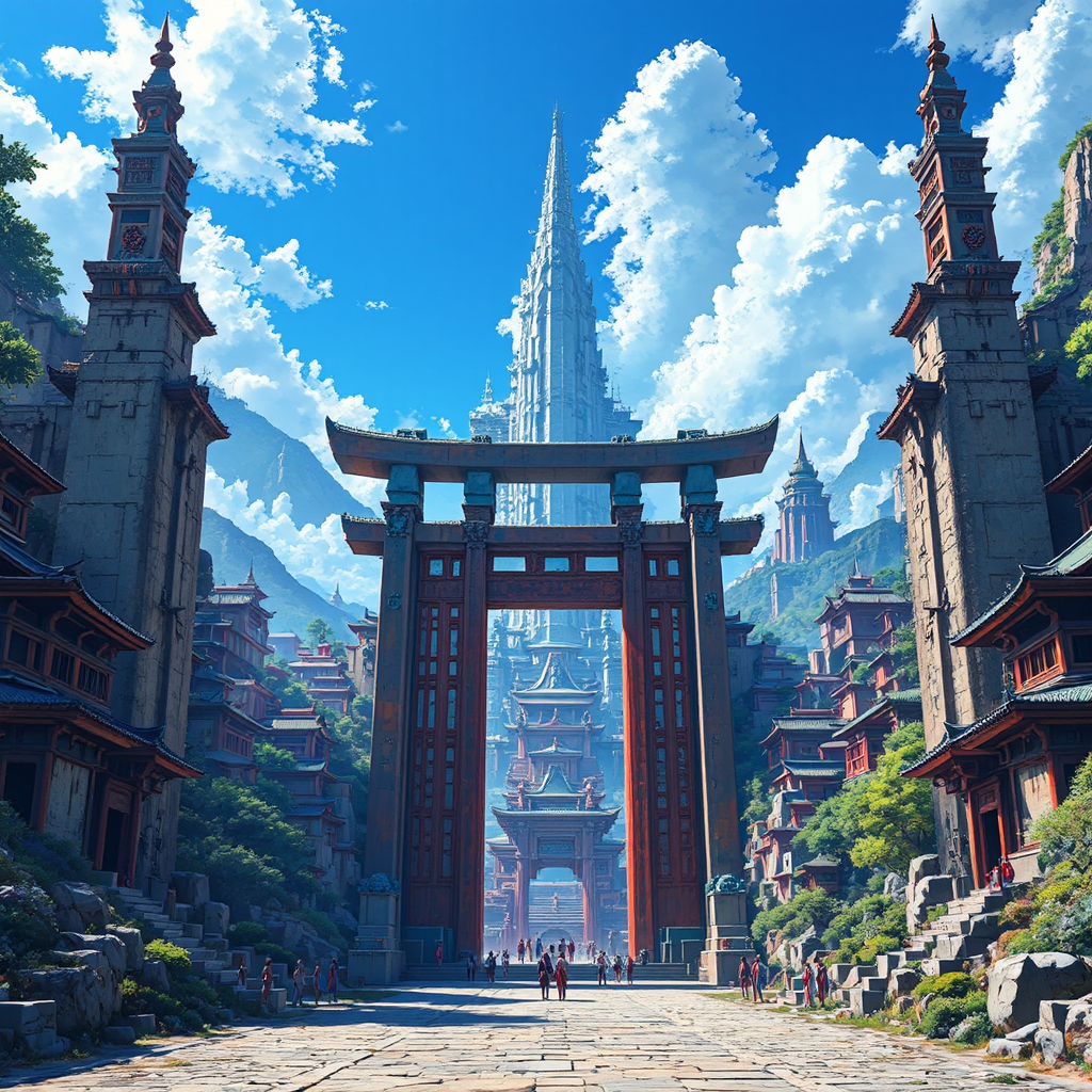 Ancient city gate with