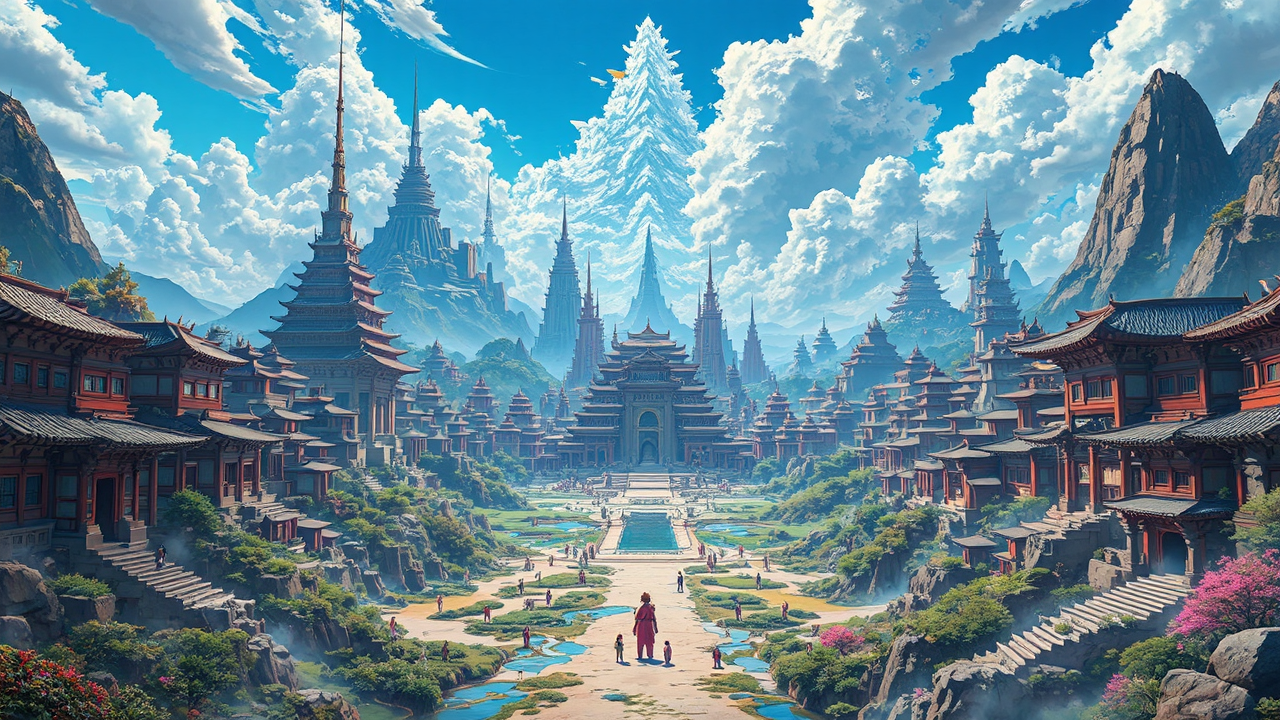 Ancient city landscape with