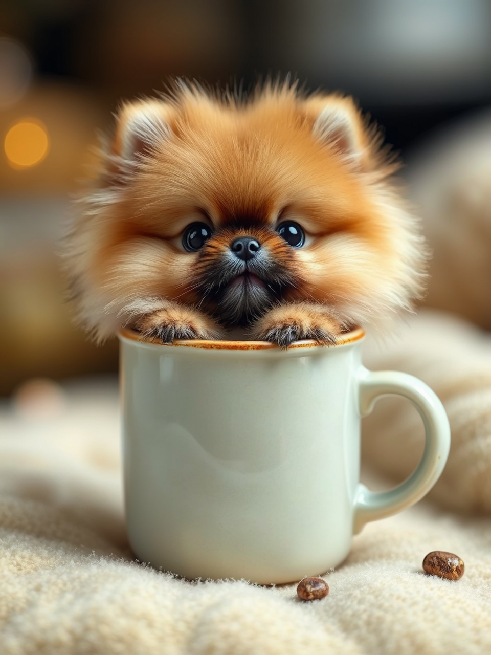 Tiny Pomeranian in small