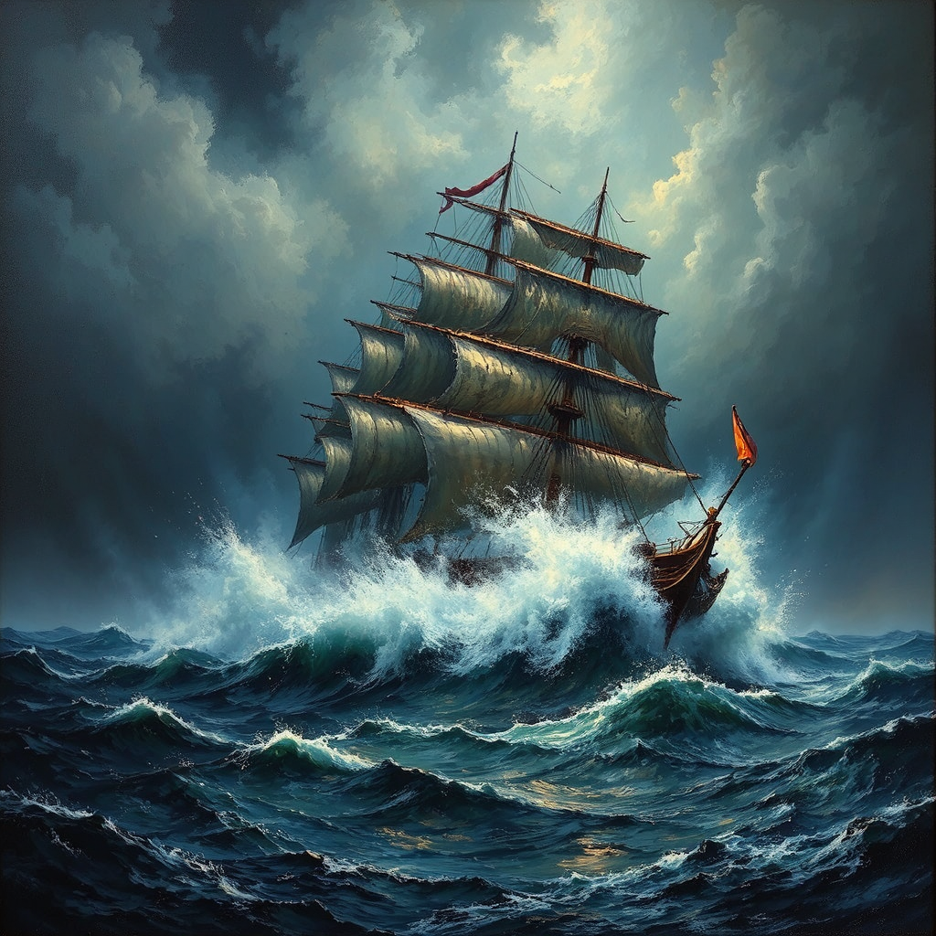 Ship Tossed by Fierce