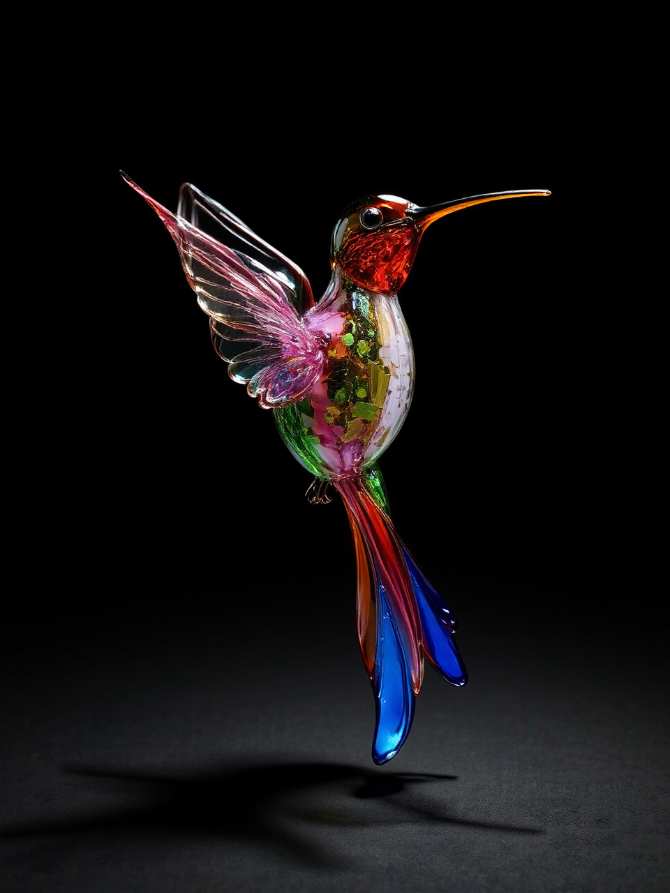 Glass hummingbird with dark