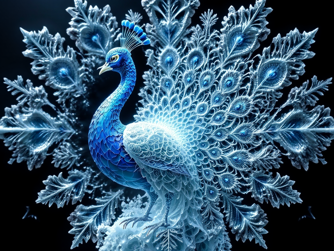 Peacock's feathers resembling an