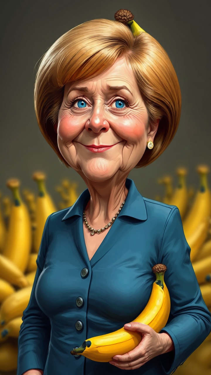 Angela Merkel drawn like