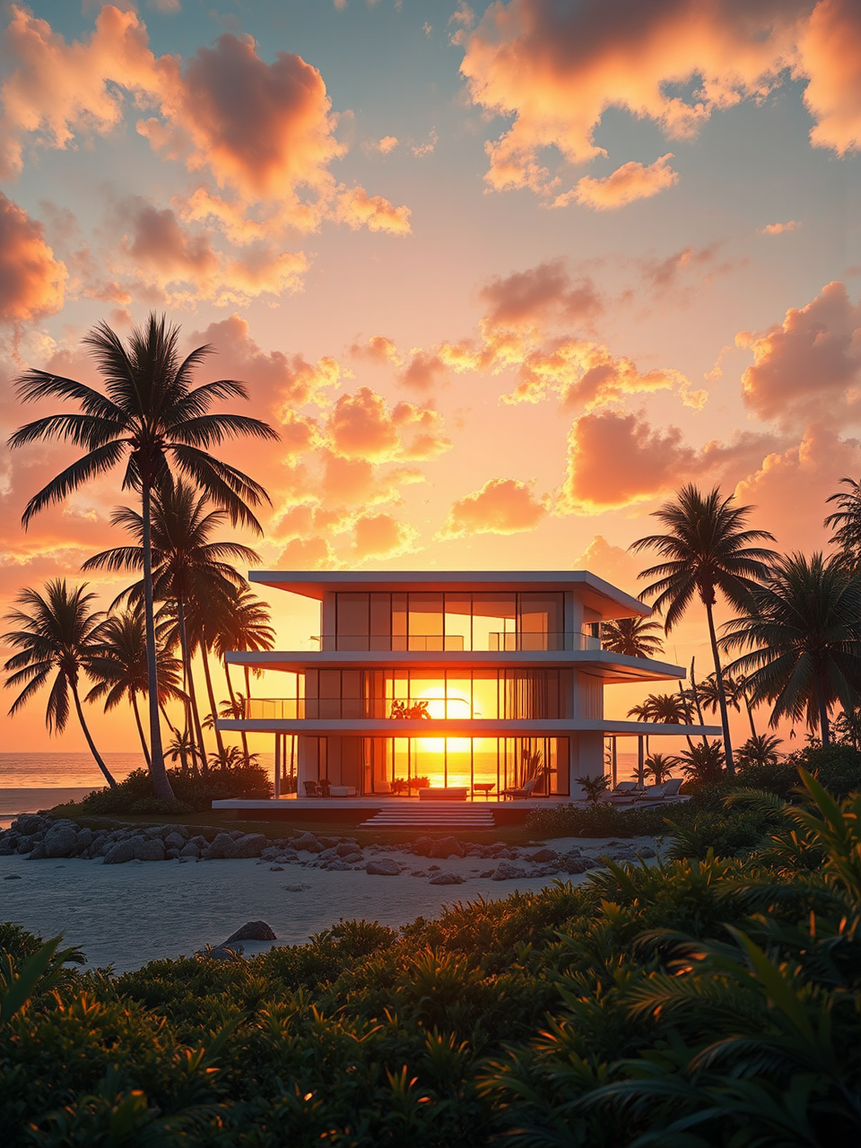 Modern tropical beach at