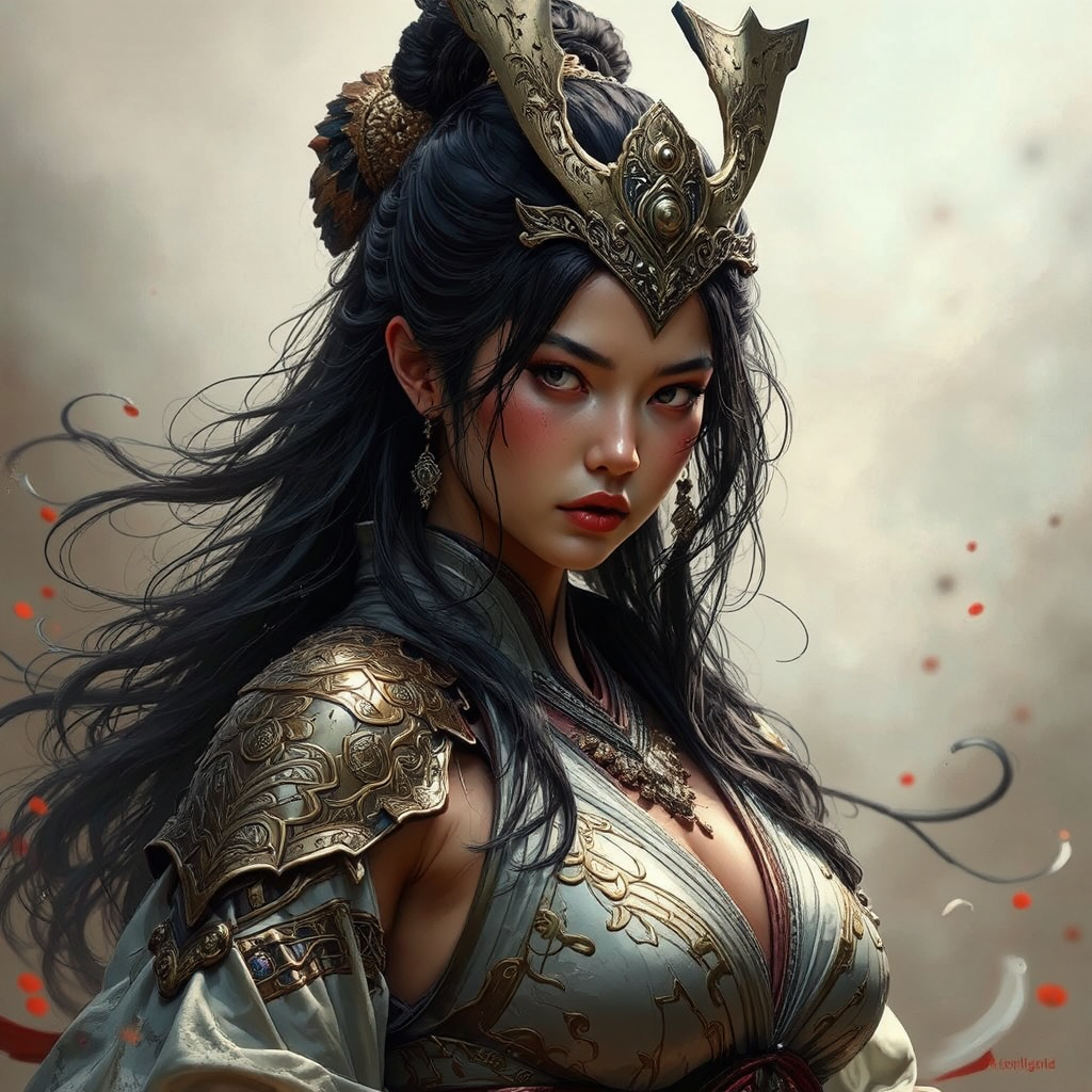 Ultra realistic female samurai