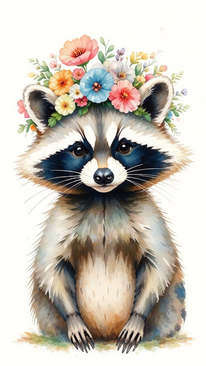 A raccoon in a