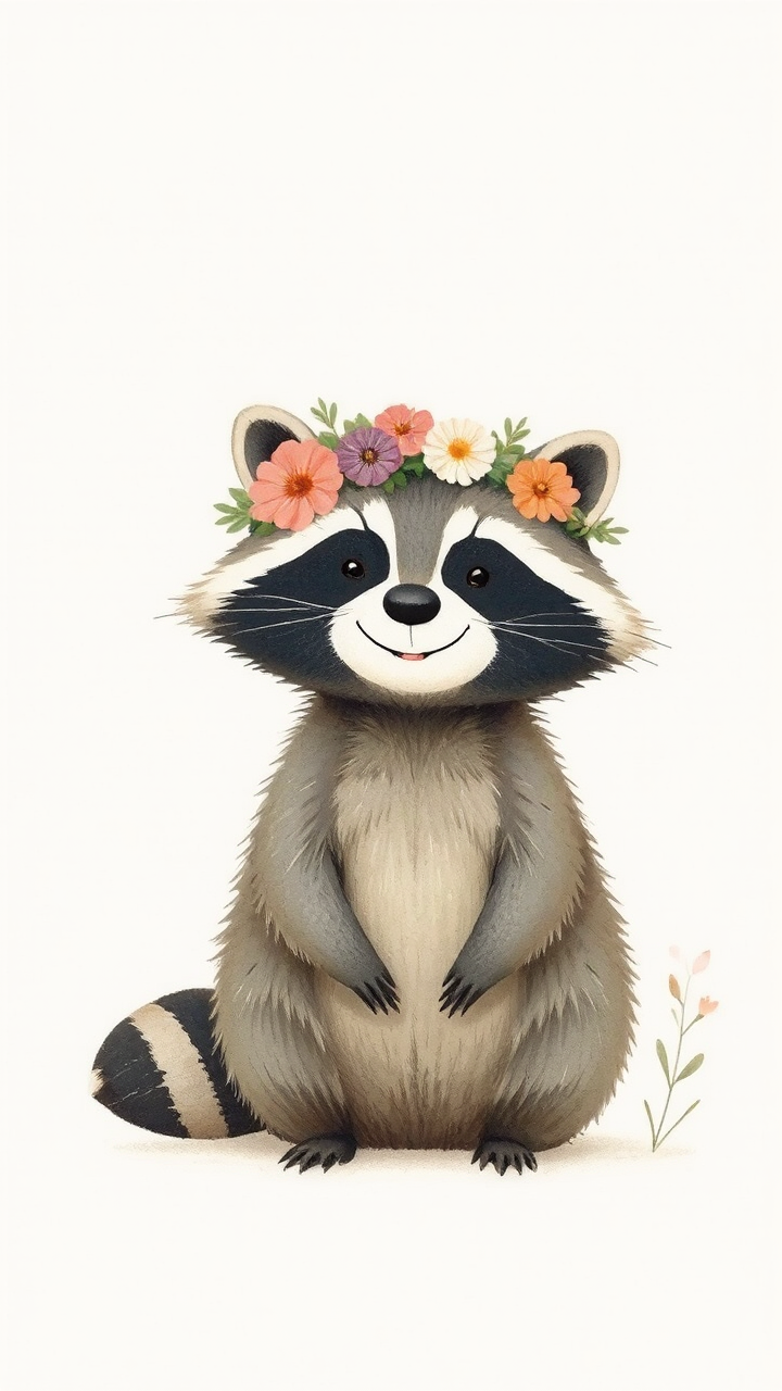 A smiling raccoon with