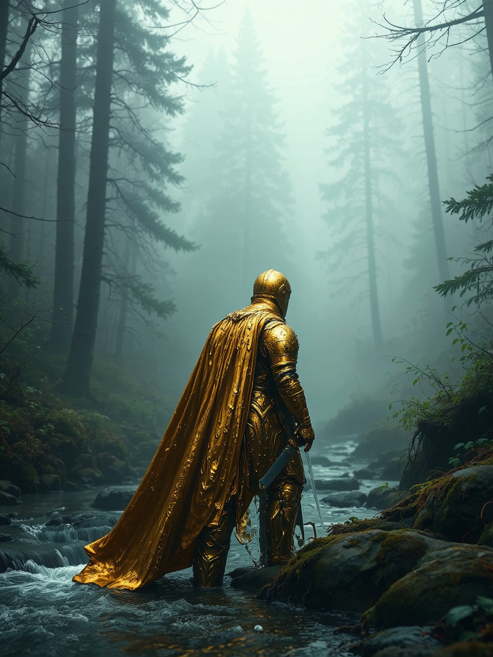 A knight in golden