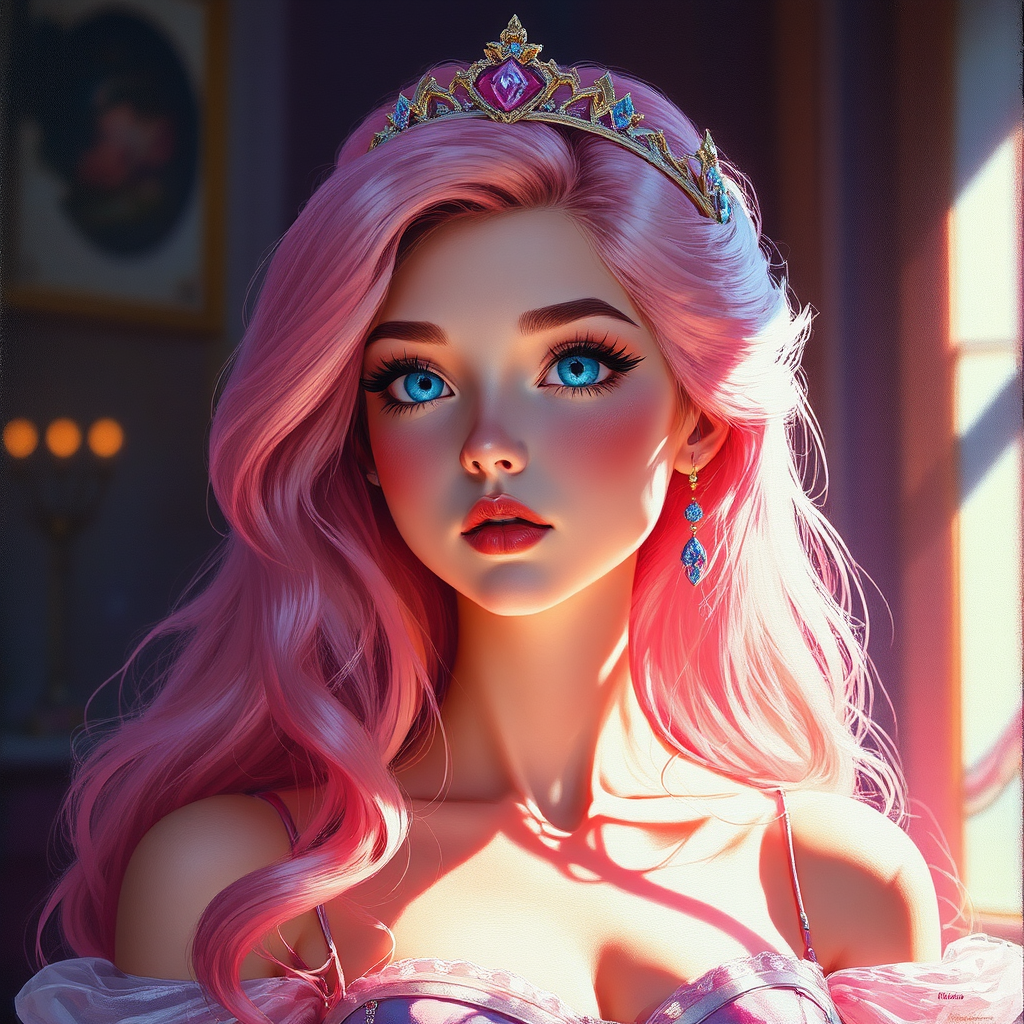 Realistic oil painting of