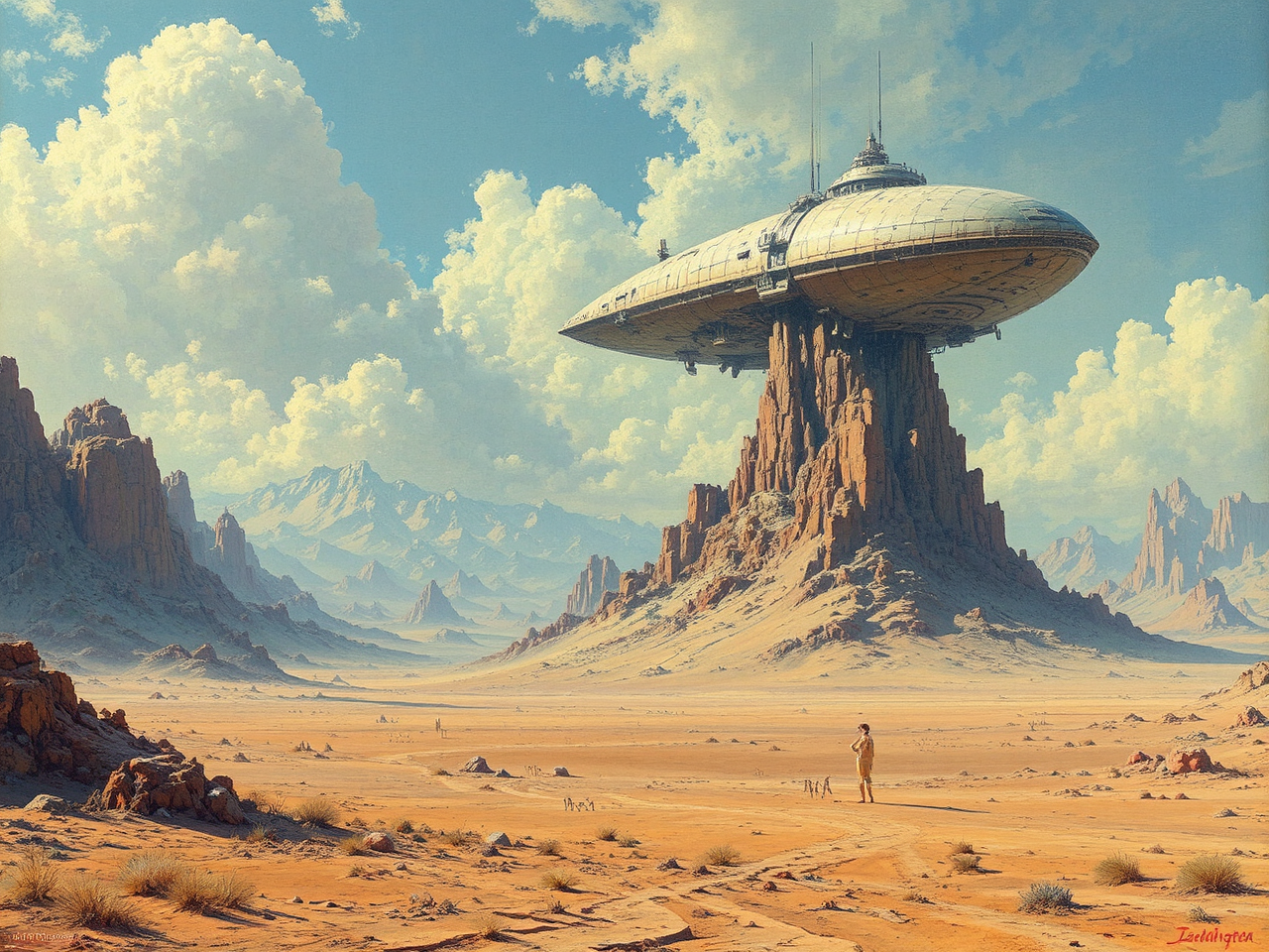 Spacecraft in a desolate