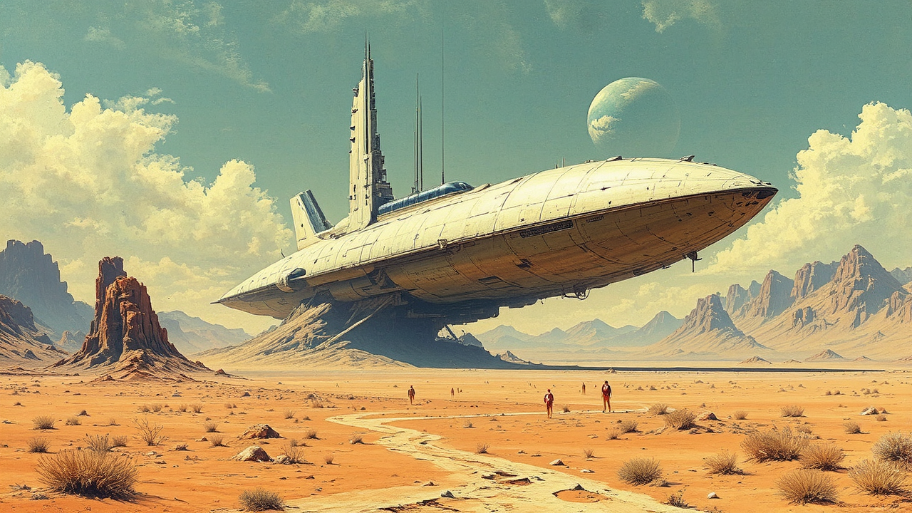 A lone spaceship in