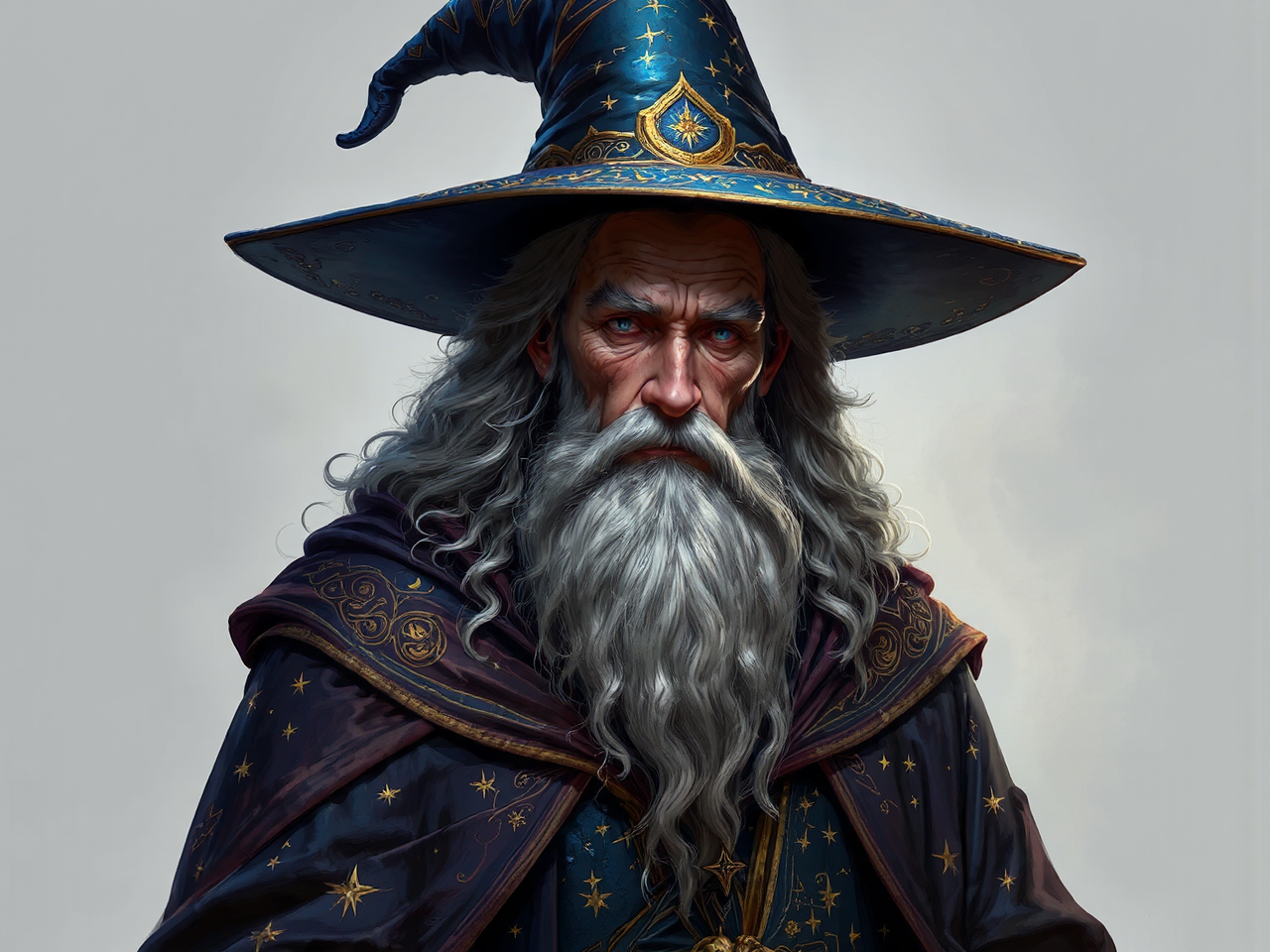 Adult wizard in fantasy