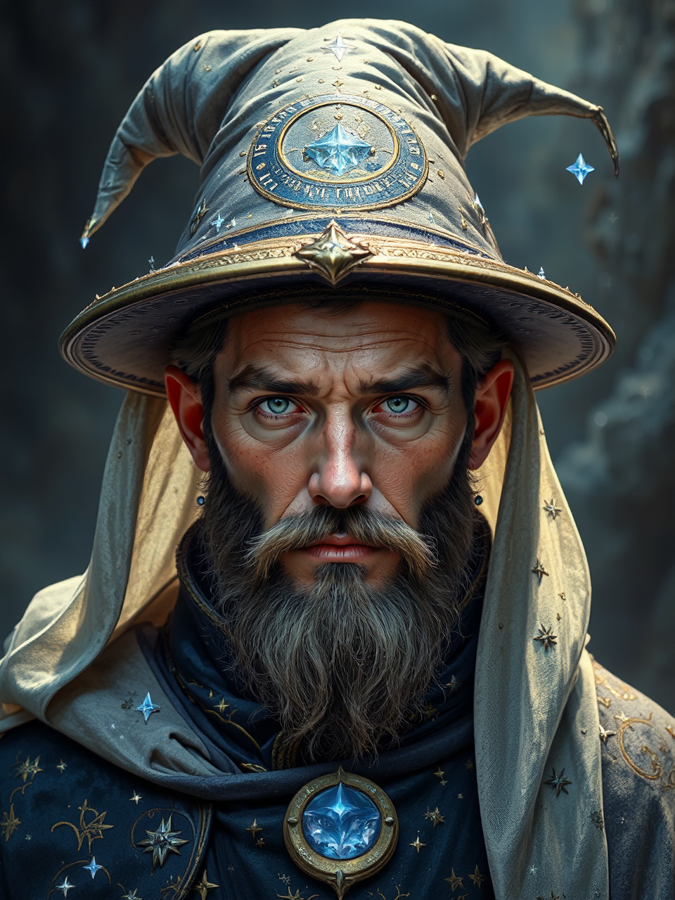 Adult wizard in fantastical