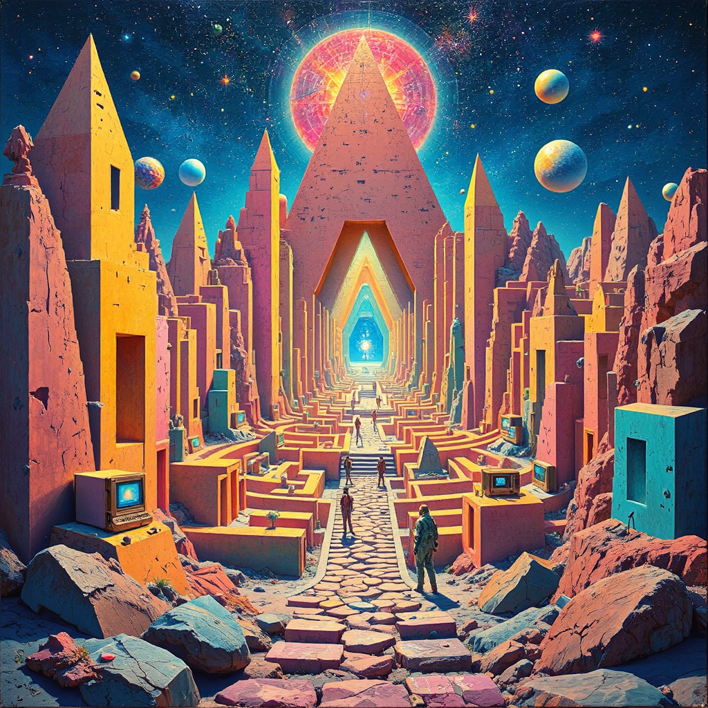 Retro futuristic art piece