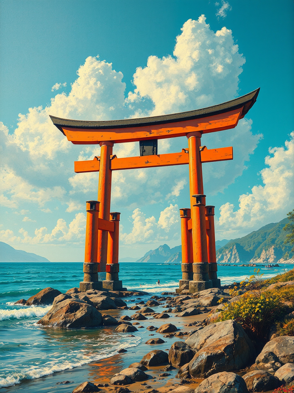 Happy torii gate by