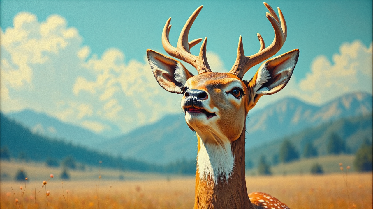 A smiling deer with