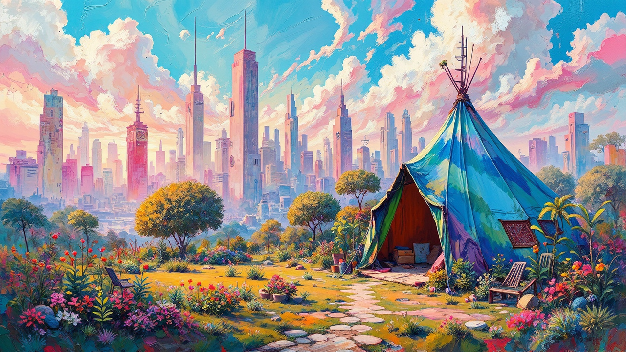 Acrylic painting with bold