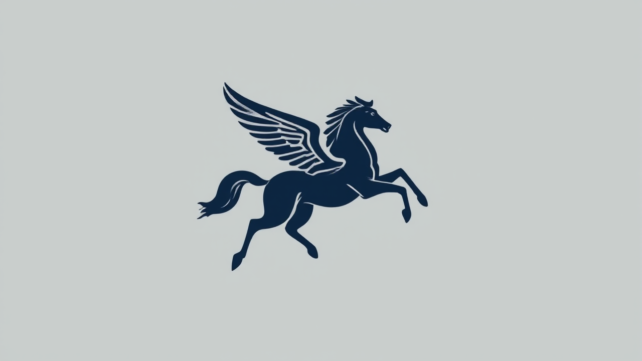 Elegant winged Pegasus logo