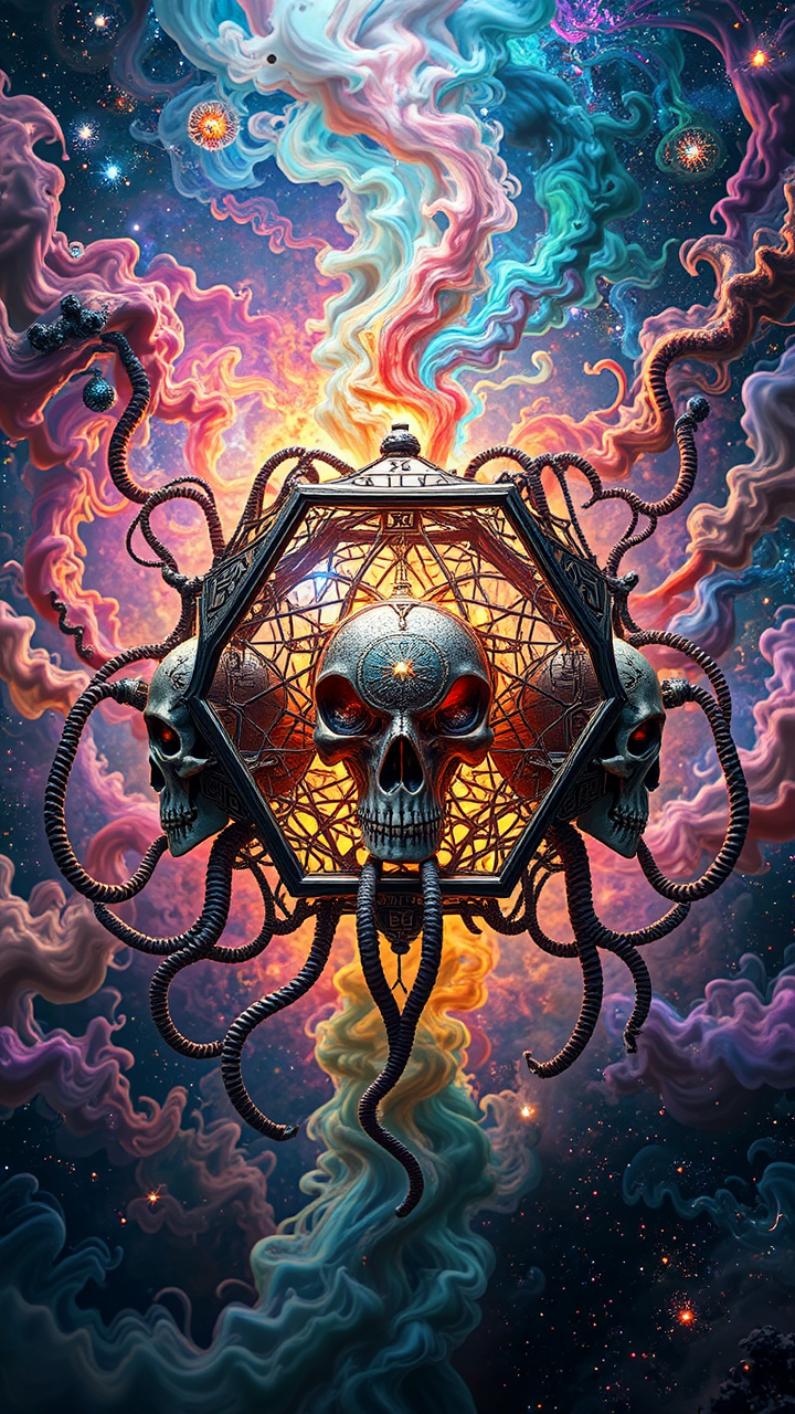 A futuristic, intricately structured