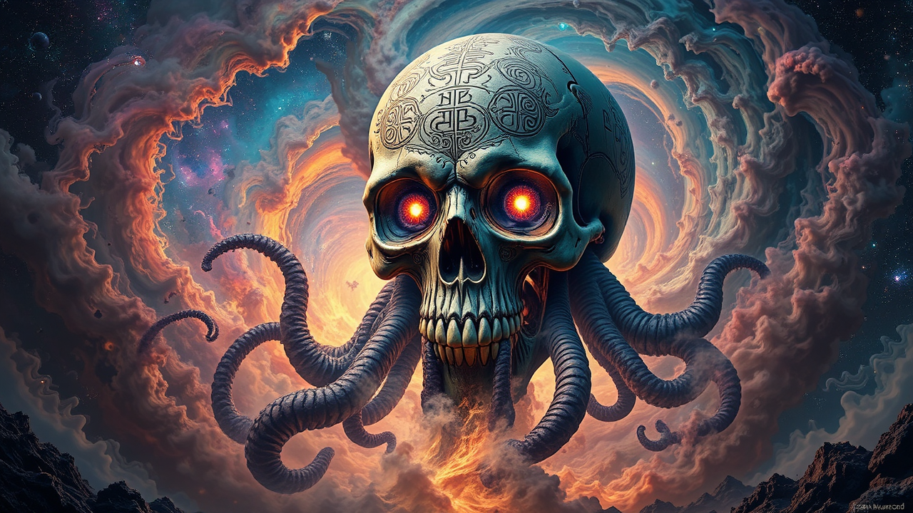 Giant skull in cosmic