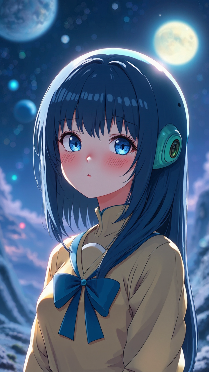 Anime girl in sci-fi