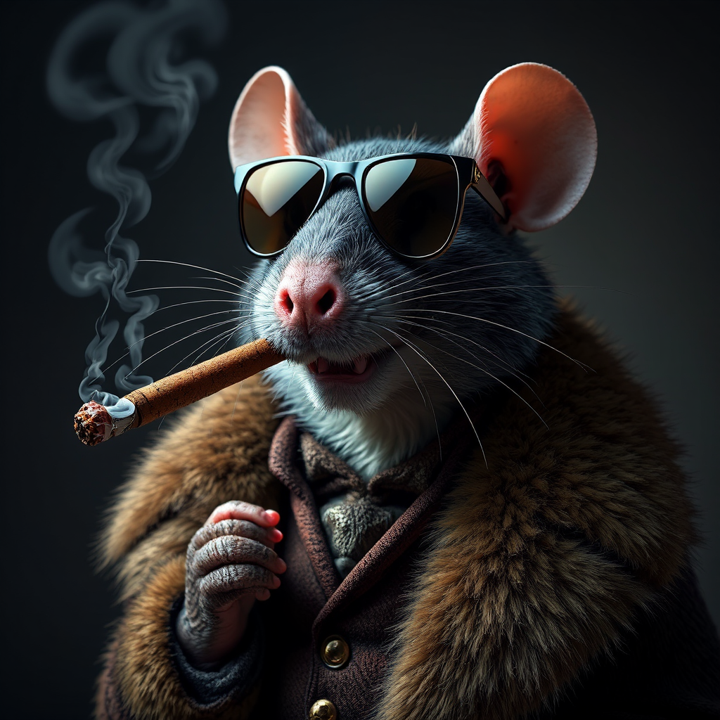 Anthropomorphic rat in formal
