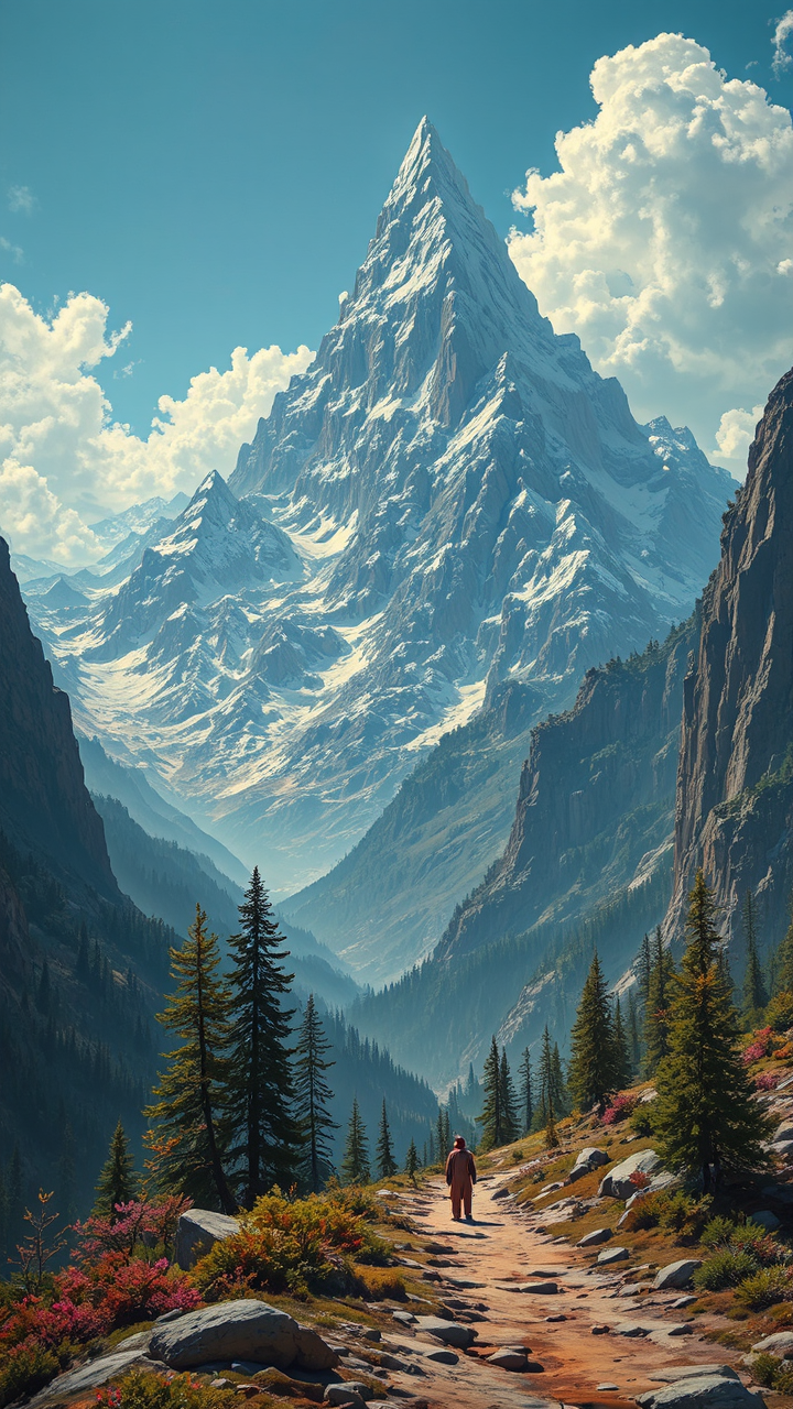 Mountain landscape with extreme