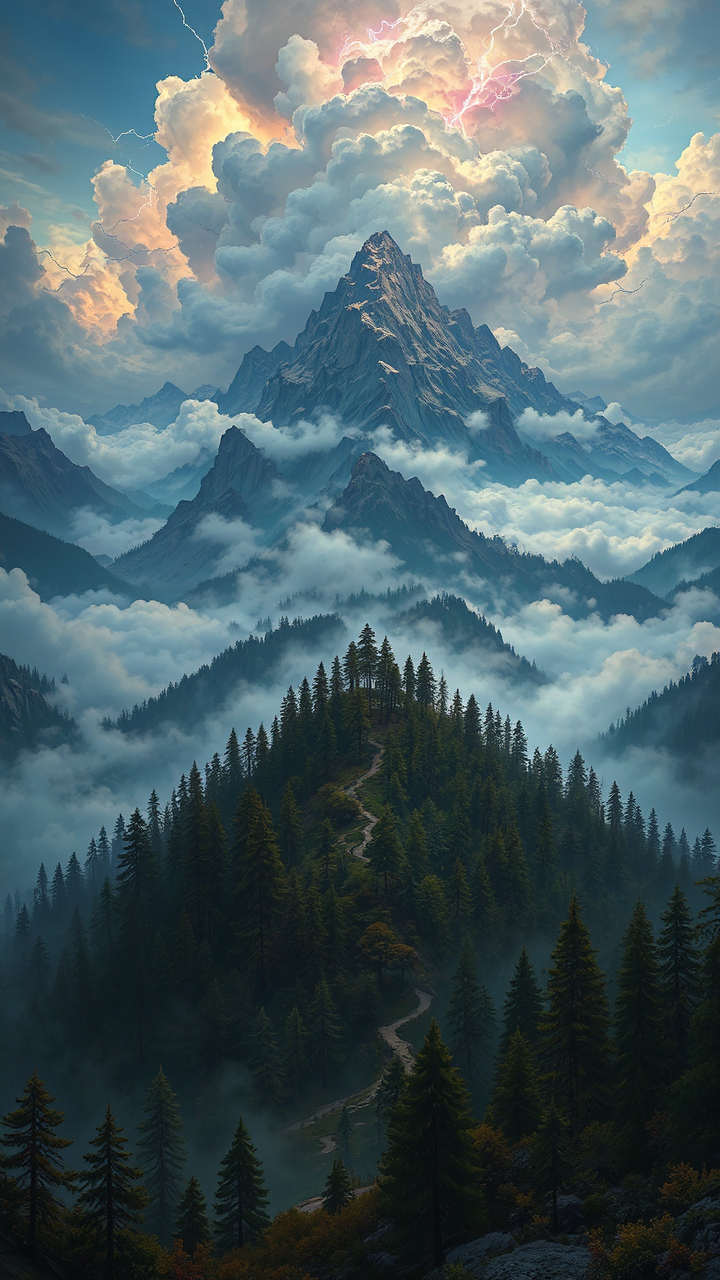 Mountainous landscape with high