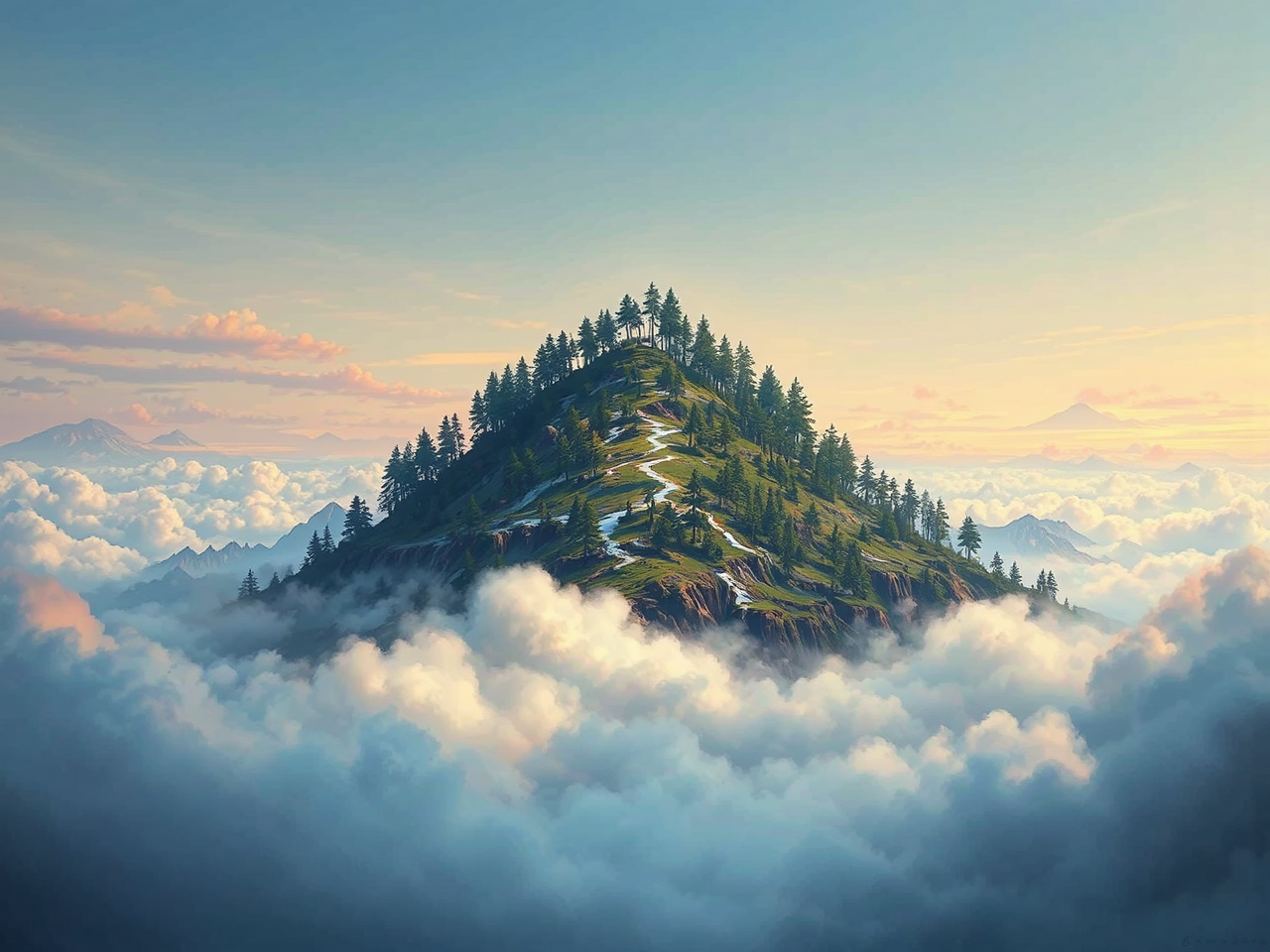 Mountain landscape with high