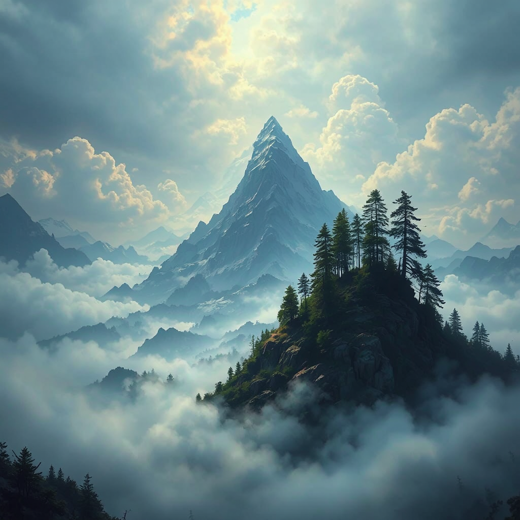Mountain landscape with high