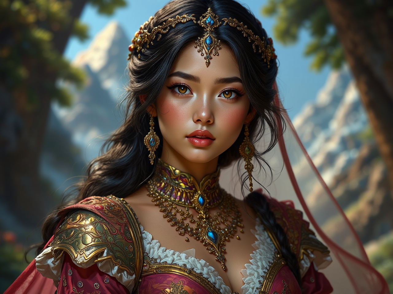 Young woman in fantastical