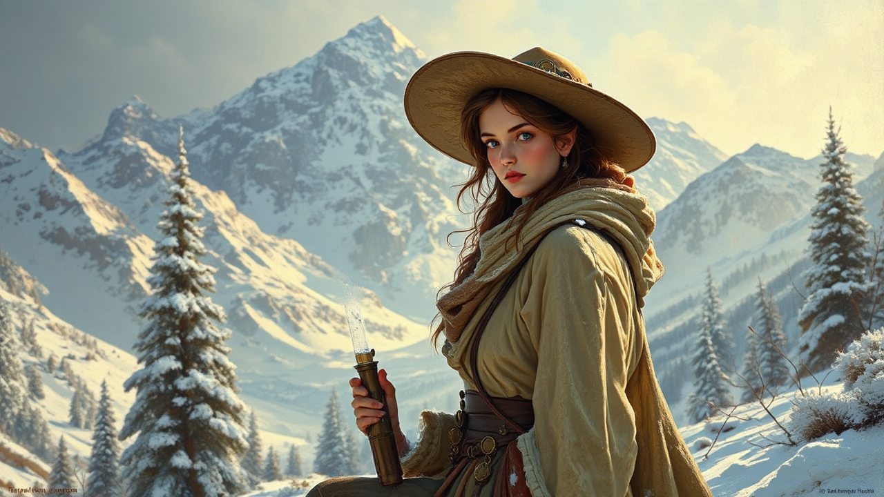 Female model in winter